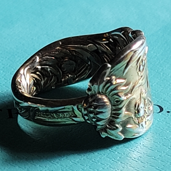 1880 Tiffany & Company Chrysanthemum Spoon Ring in Gold Vermeil #83 - Picture 7 of 8